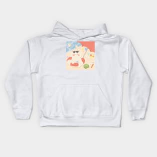 Toasty Beach Cat Kids Hoodie